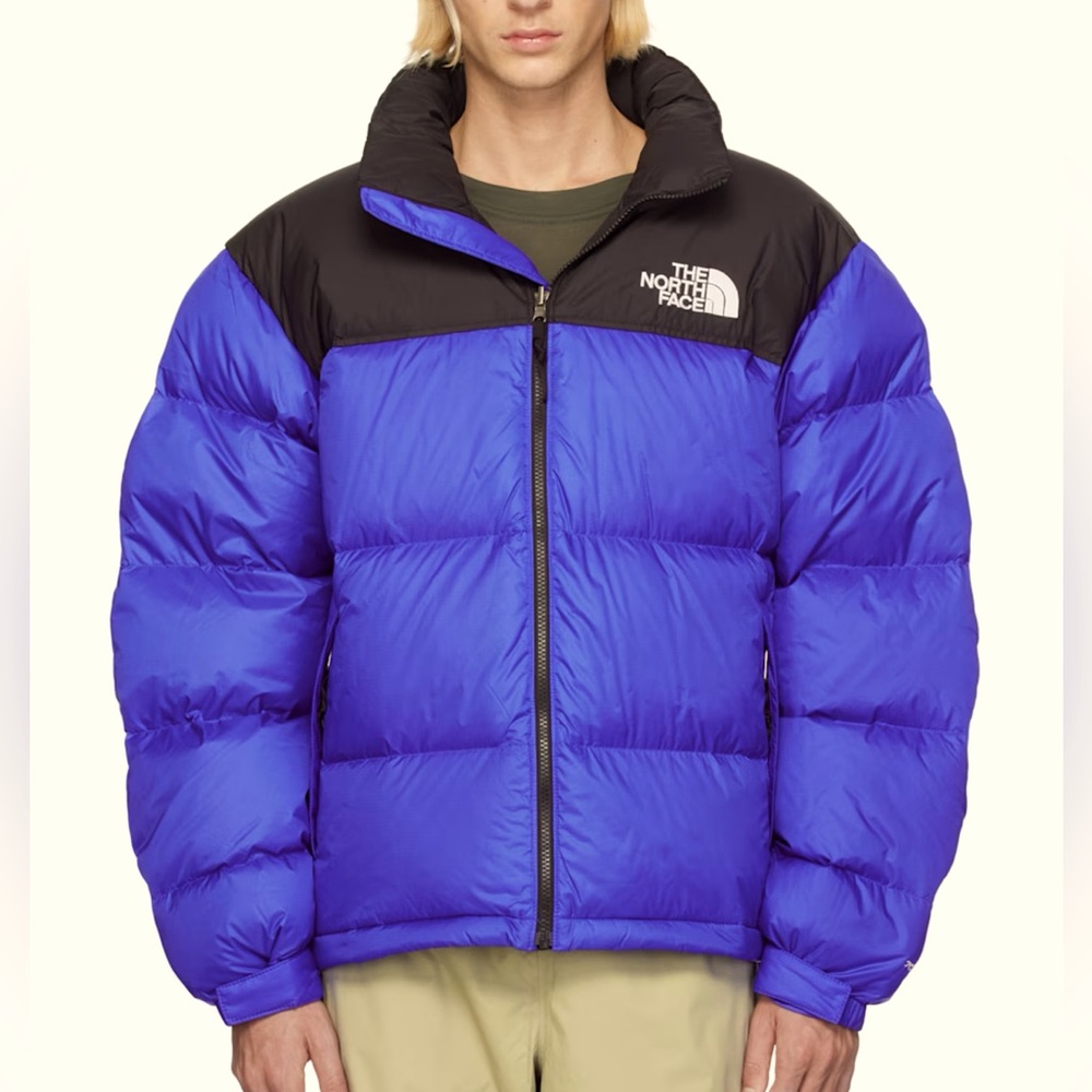 The North Face Nupste Goose Down Puffer Men’s L  royal Blue/Black -EUC